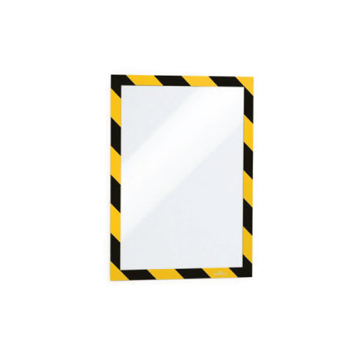  Durable A4 Black/Yellow Magnetic Display Frame 2 pack