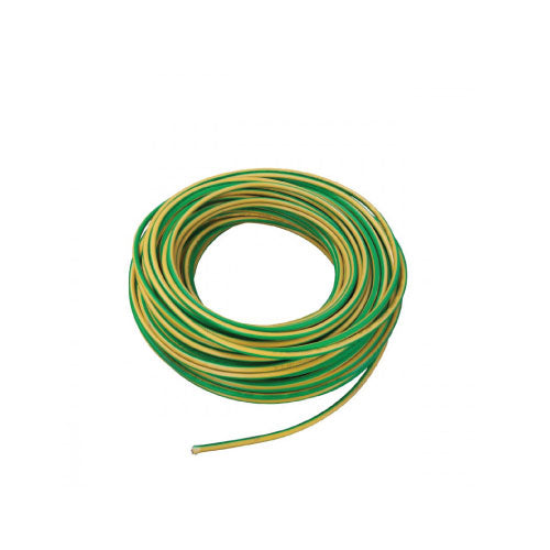 RS PRO Green/Yellow 6 mm² Wire 25m, PVC