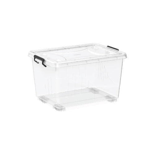 Cosmoplast Clear Storage Box with Wheels & Lockable Lid