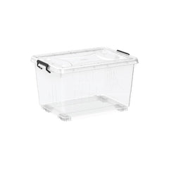 Cosmoplast Clear Storage Box with Wheels & Lockable Lid