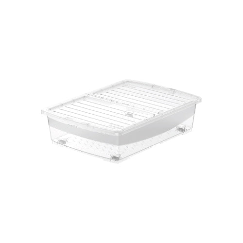 Cosmoplast Clear Storage Box with Wheels & Lockable Lid