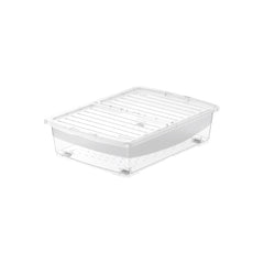 Cosmoplast Clear Storage Box with Wheels & Lockable Lid