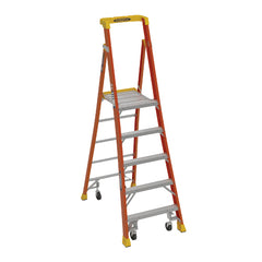 Werner IA Fiberglass Podium Step Ladder with castors