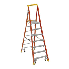 Werner IA Fiberglass Podium Step Ladder with castors