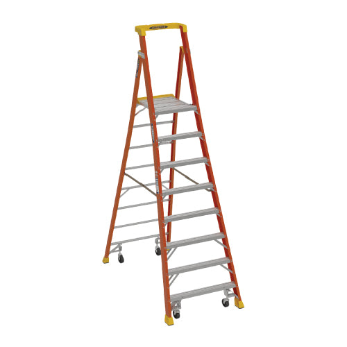 Werner IA Fiberglass Podium Step Ladder with castors
