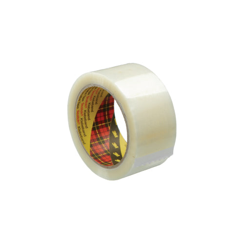 3M 371 Packaging Tape, Polypropylene, Clear, 48mm x 66m